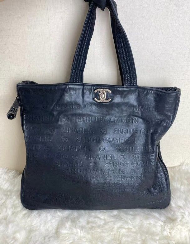 Chanel black leather bag
