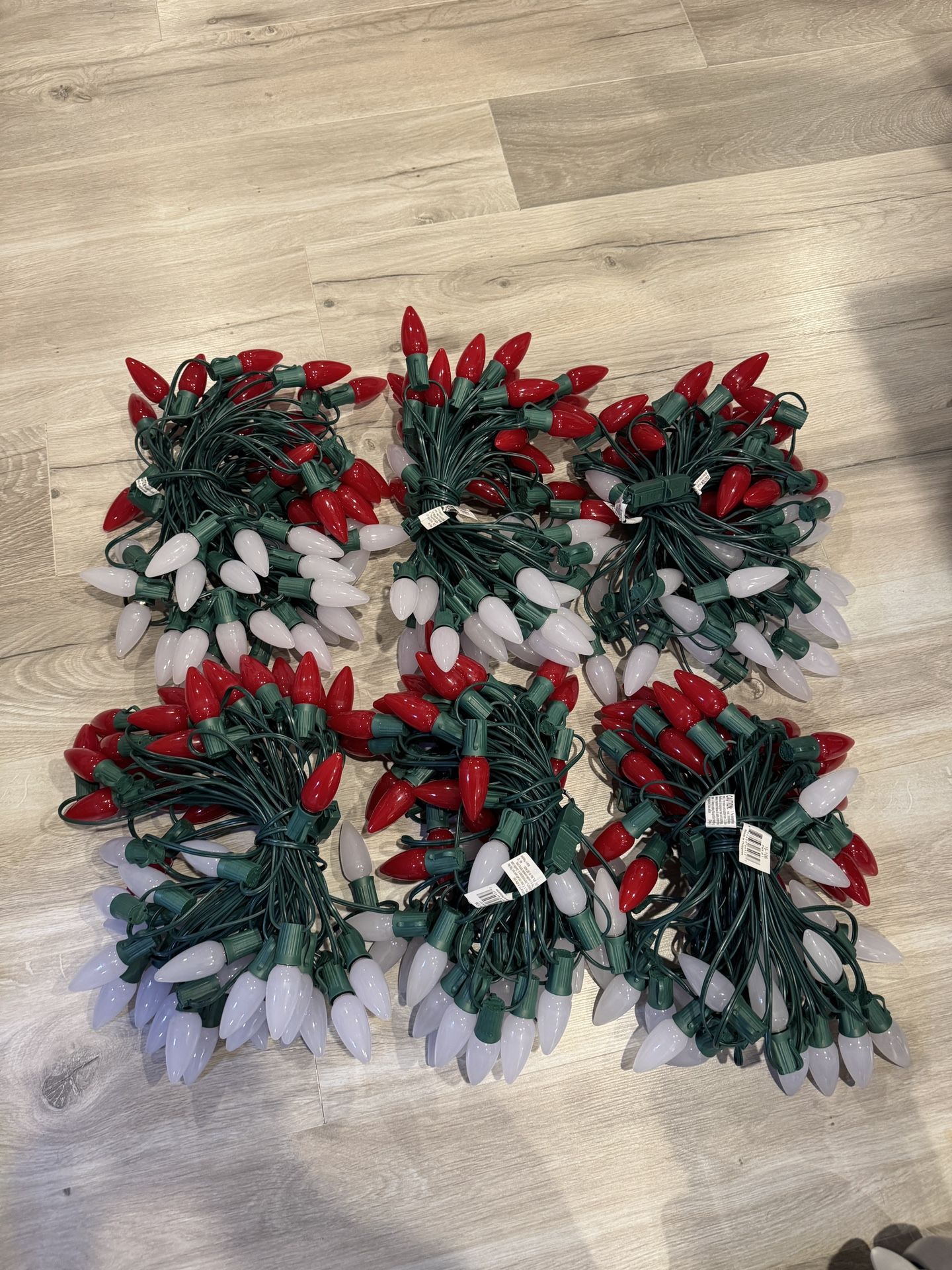 Professional Grade LED Warm White & Red C9 Outdoor Christmas Lights