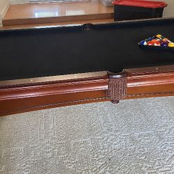 BERINGER KING GEORGE 8FT SOLID WOOD SLATE POOL TABLE 