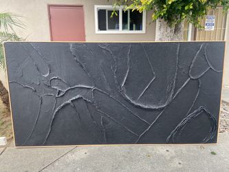 Minimalist Black Textured Oil Painting