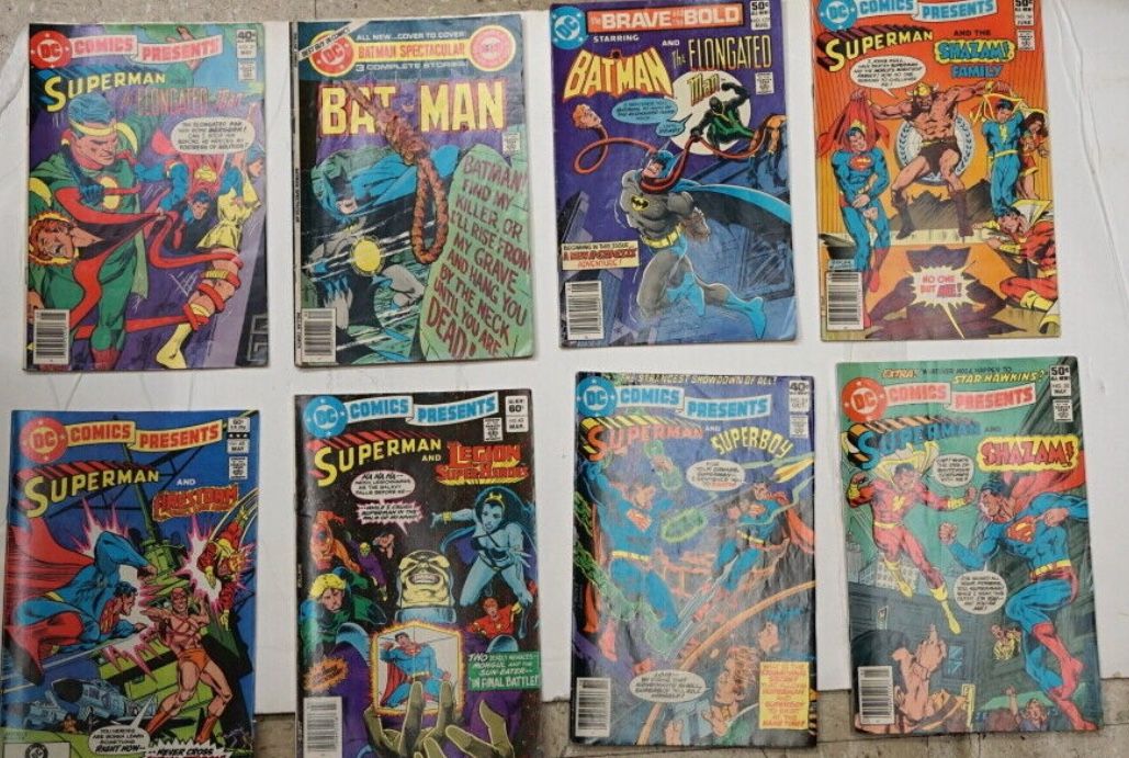 LOT 8 DC COMICS BATMAN NO 177 AUGUST ;SUMMER 178 & SUPERMAN NO 43 MARCH; NO 21 MAY; NO 34 JUNE; NO 45 MAY; NO 14 OCTOBER; NO 33 MAY. GOOD CONDITION.