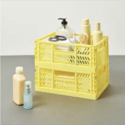 Set Of 2 Foldable And Stackable Storage Bins 