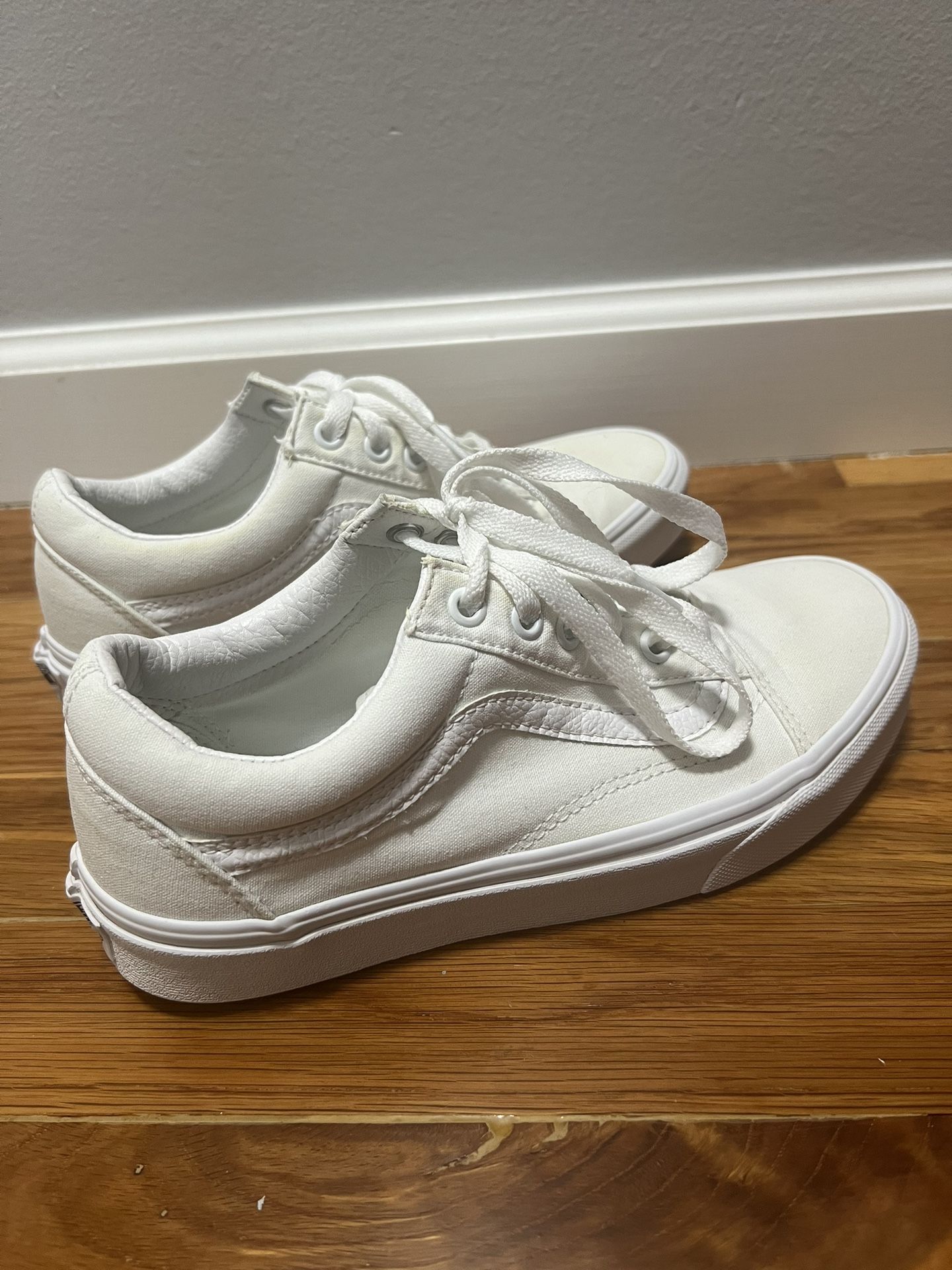 Vans Old Skool Skateboarding Shoe vn000d3hwoo True White Sneaker Size M 6 W 7.5