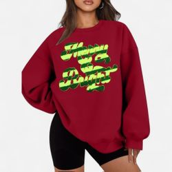 Women's Red Merry & Bright Crew Neck Sweater