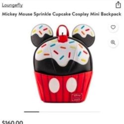 New Loungefly Disney Mickey Mouse Sprinkle Cupcake Cosplay Mini Backpack Mochilla Chica De Mickey Mouse
