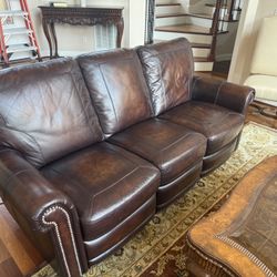 Leather Couch, Loveseat, And Arm Chair.