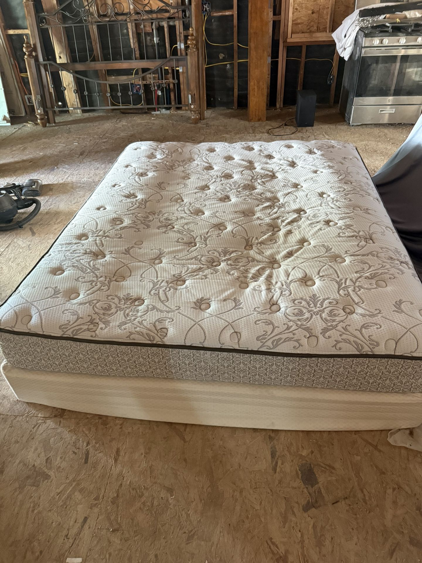 Cal King Mattress, frame,and bed Frame 