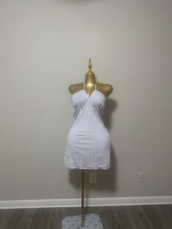 Gingham Halter Mini Dress