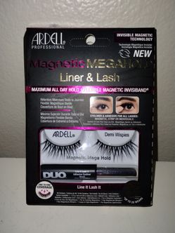 Ardell Magnetic Megahold liquid Liner & Lash Demi Wispies Eyelashes NEW