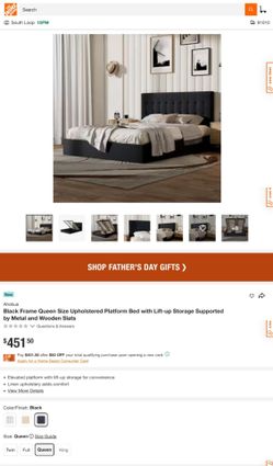 Queen Size Bed Frame with Storage