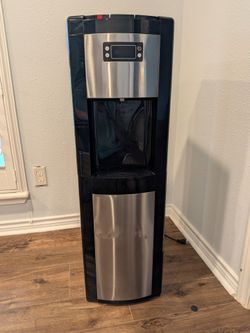 Glacier Bay Bottom Load Water Dispenser (Hot, Room and Cold) in Black/Stainless Steel