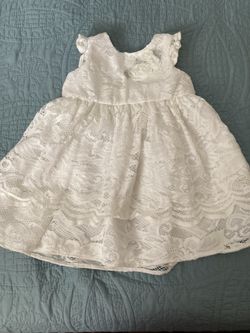 White baby dress 18 M