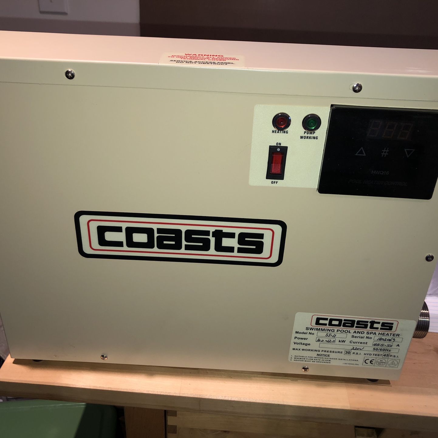 Coasts ST Series Small Pool Or Spa Heater