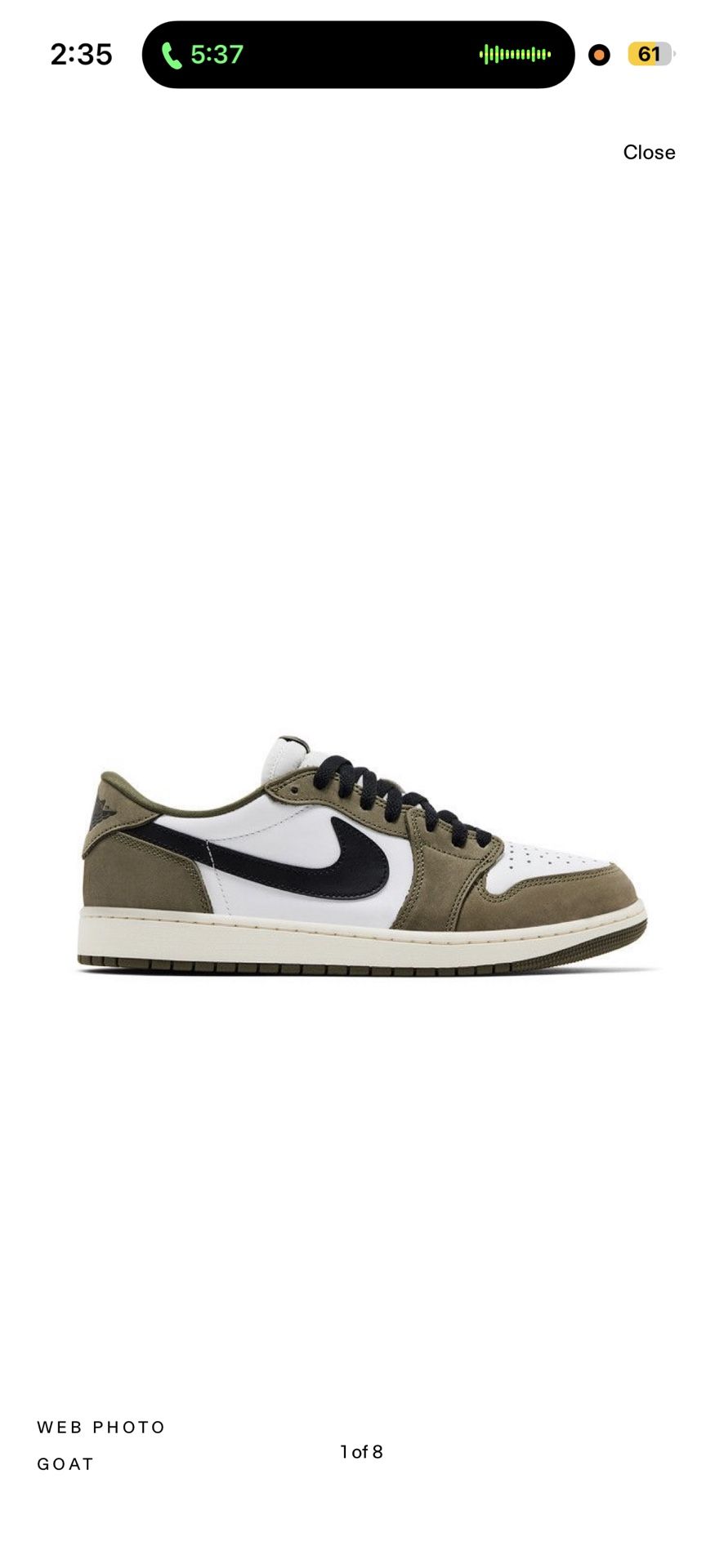 Jordan 1 low Olive