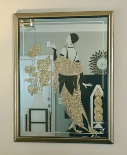 Vintage R. Sandoval Deco Art Etching 