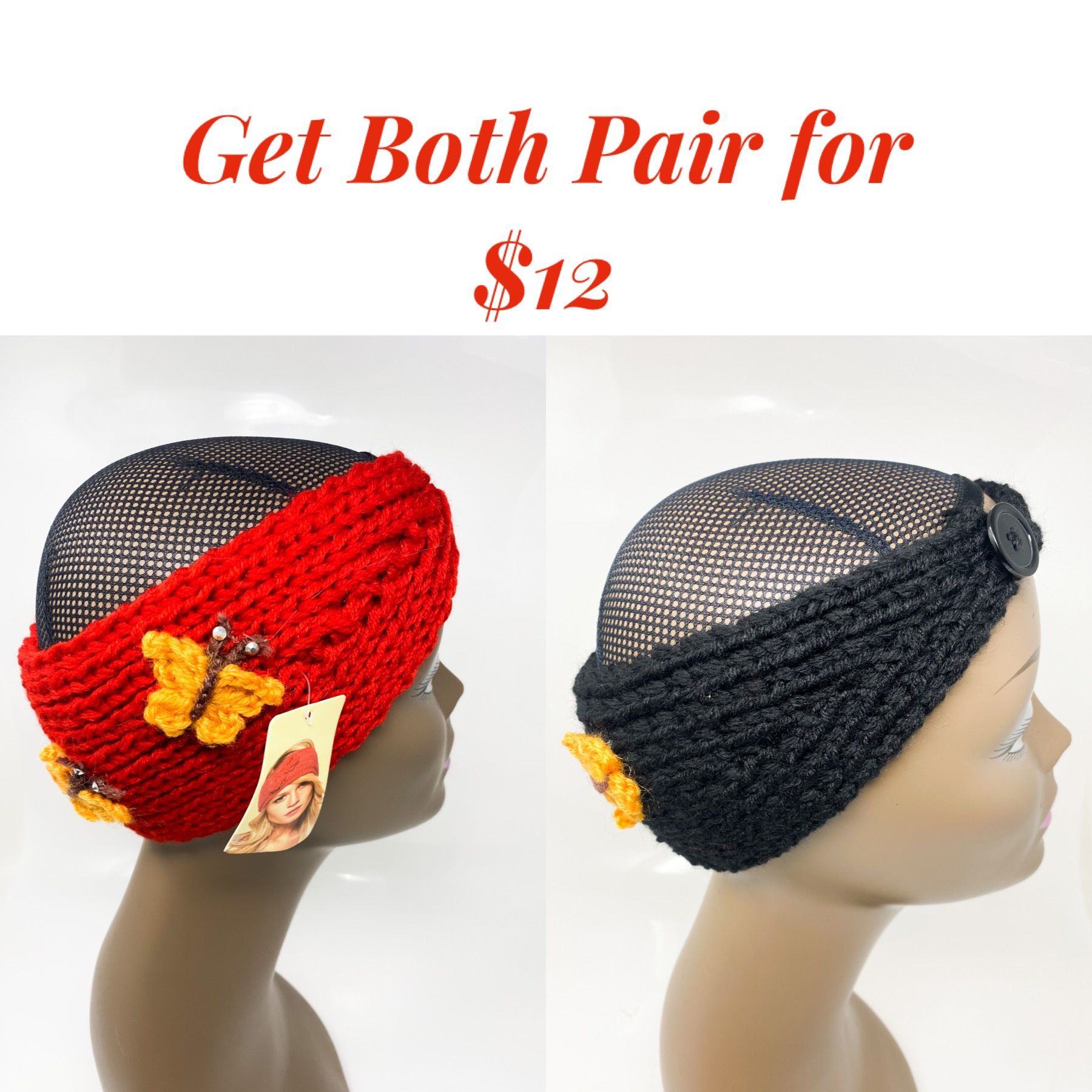 Get 2 Knit Ear Warmers Cover Headband Winter Sports Ear muffs Women Fashion