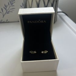 Pandora Diamond And Wings Earrings 
