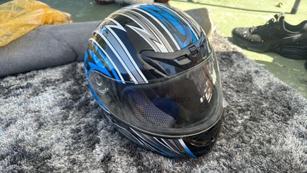 Full-Face Motorcycle Helmet Black Blue