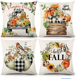Bowount Fall Pillow Covers 20x20 Inch Set of 4 Throw