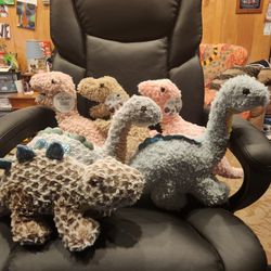 8 New Stuffed Dinosaurs 