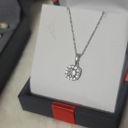 Necklace In Box White Sapphires  Sterling Silver Great Mother's Day Gift