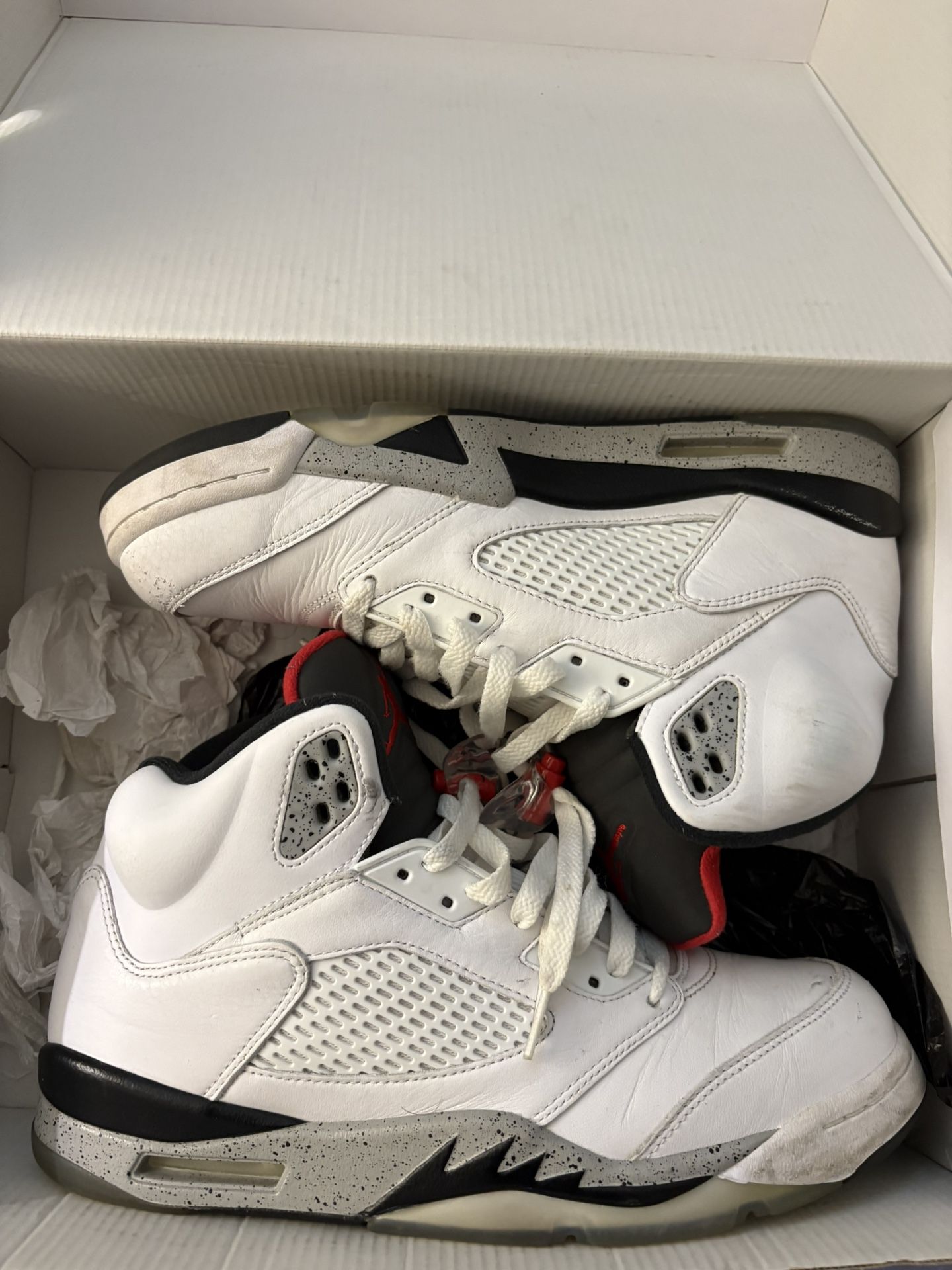 Jordan 5 Size 10.5” White Cement”