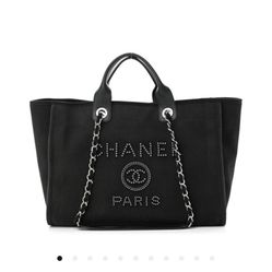 Chanel Canvas Pearl Deauville Tote 