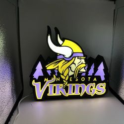 Minnesota Vikings Illuminated Display – 3D Printed LED Lightbox for NFL Fans