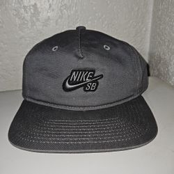 Nike SB Skateboarding Hat Gray Adjustable Baseball Cap Sport Athletic Icon H86