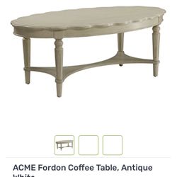 ACME Fordon Coffee Table, Antique White Never Opened 
