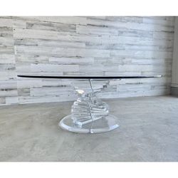 Lucite Spiral Table Base