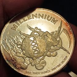Silver Troy Oz Round Year 2000