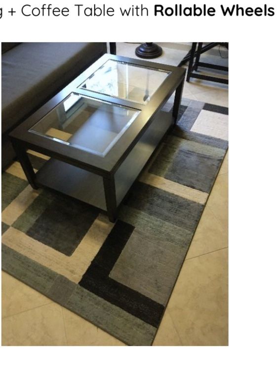 Coffee table with rollable wheels