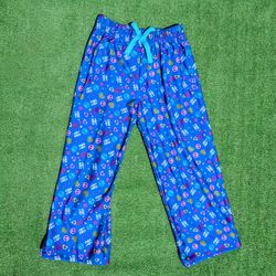 2"HEMMED Peace/Love/Hearts Fleece Women's XL Xhiliration Pajama Lounge Pants EUC