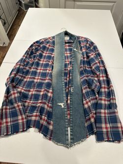 Greg Lauren Cardigan Plaid size 5 (New) 