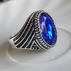 Silver Vintage Oval Pretty RING Size 13.5