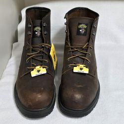 New With Tags Herman Survivors MNHS0440002 Steel Toe Leather Work Boots Montaro Dark Brown Men's 14