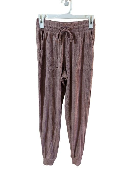 Cozie by Pink Rose Dusty Pink Rib Knit Drawstring Joggers Women's Size Small
