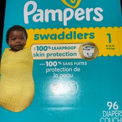Pampers swaddles 96 Diaper Couches 100% Leakproof Skin Protection 