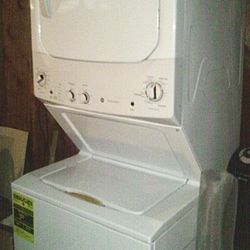 GE Spacemaker 27" Auto-load Sensing Electric Stack Laundry Center GUD27ESSMWW