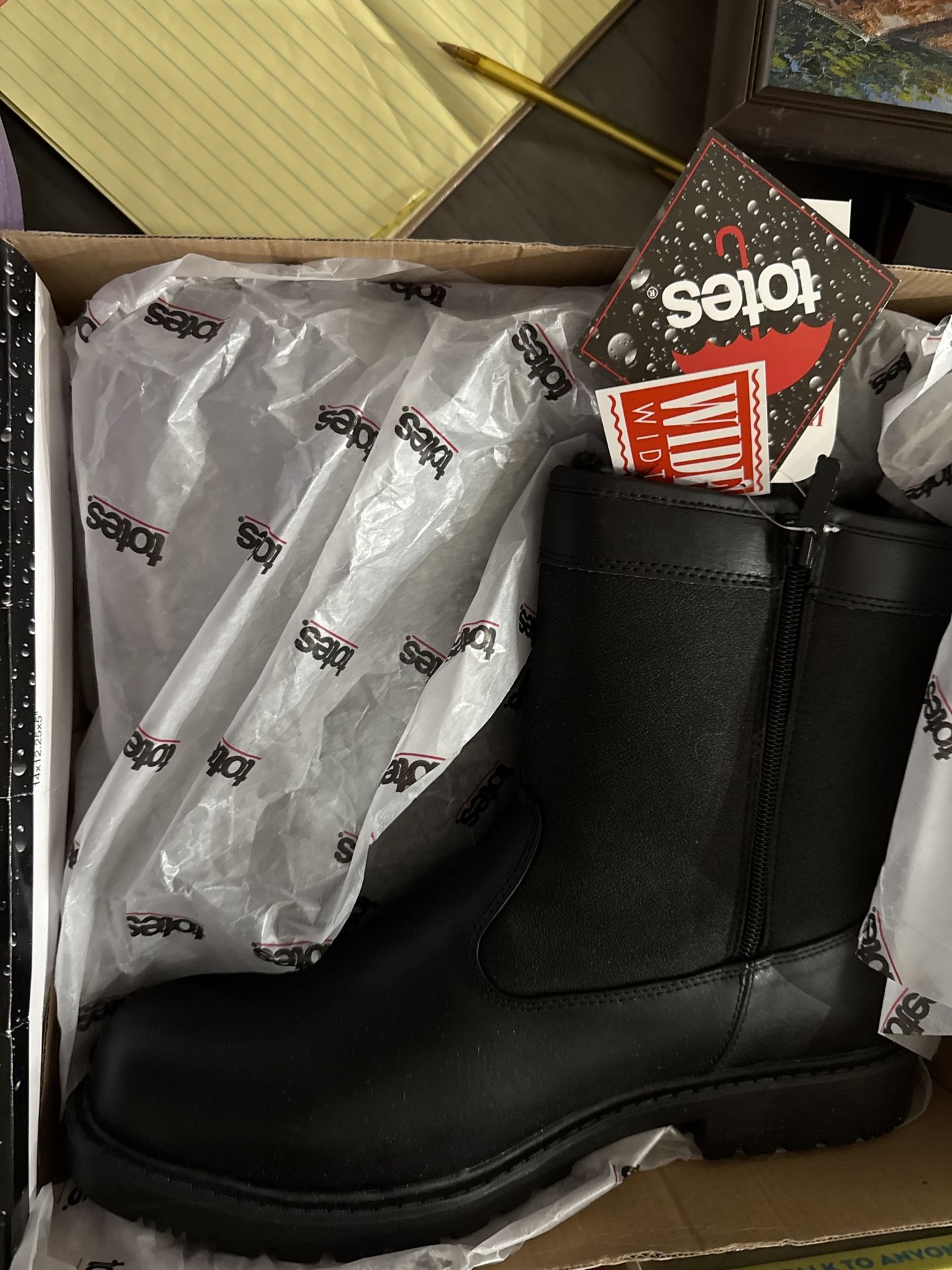 Totes Women’s Stadium Waterproof Boots – Black Size 12W, New in Box