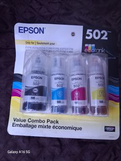 Genuine Epson 502 ecotank ink bottles- 4 pack expires 10/2028