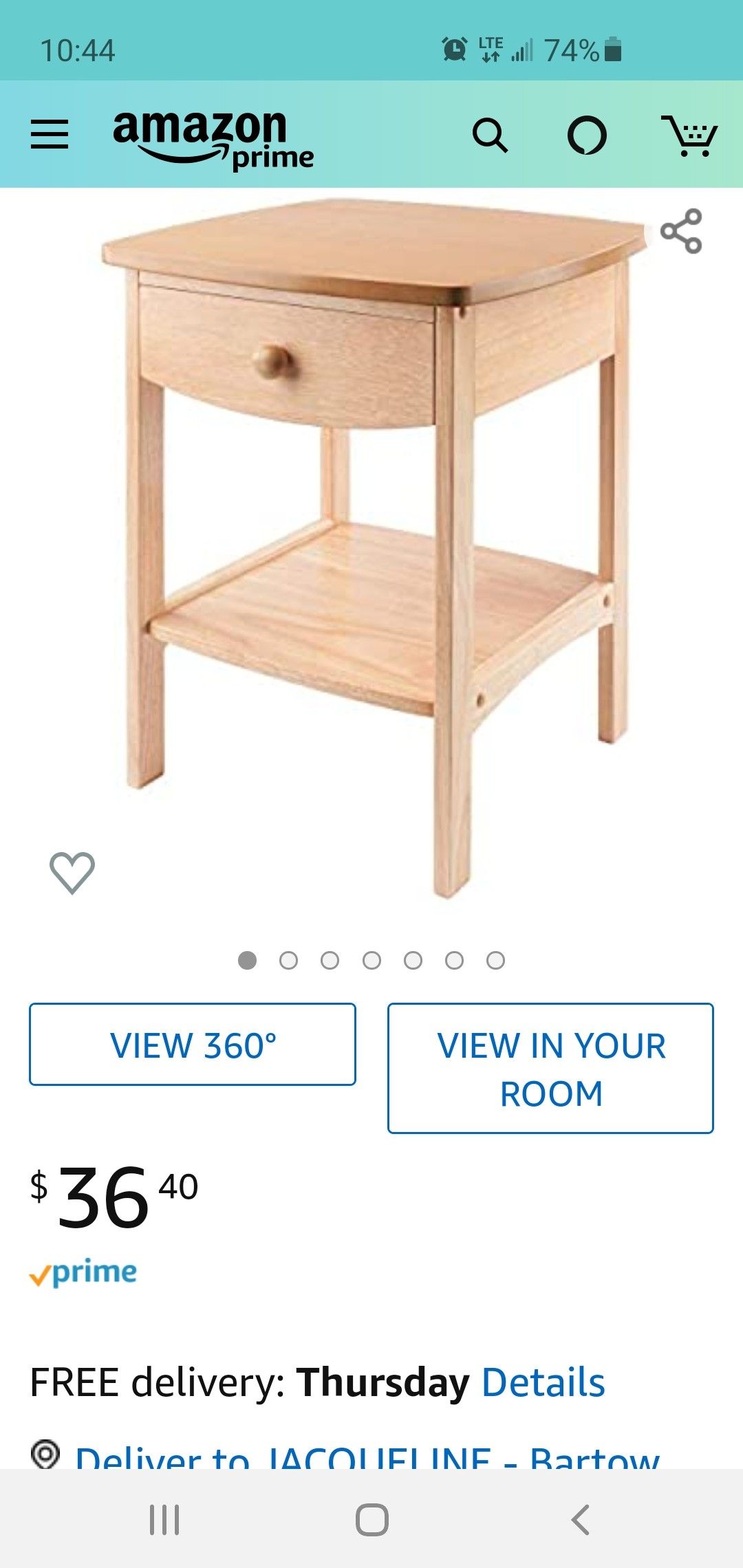 Wood side table/nightstand