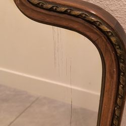 Vintage Antique Wooden Wall Mirror - 26" x 34" - $20