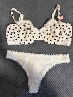White Polka Dot Bra and Panty Set