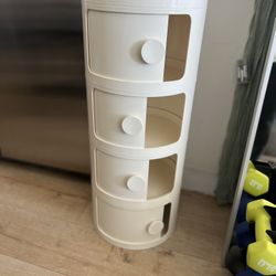 Modern Plastic Round Storage Cabinet / 4-Tier Rotating Drawer Organizer