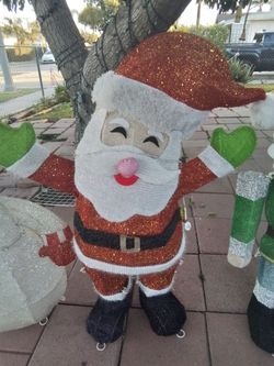 Large Glitter LED Santa Claus Christmas Decoration