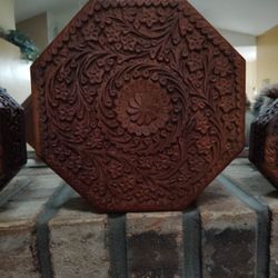   Beautiful Carved Keepsake Octagon Cases