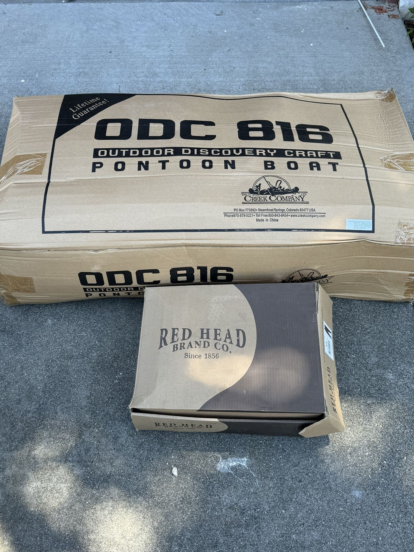 ODC 816 Pontoon Boat With Size 13mens Waders