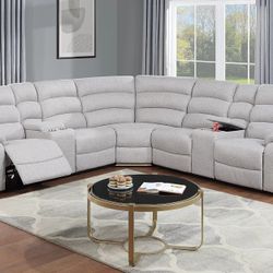 Brand New Light Grey Reclining Sectional Sofa 